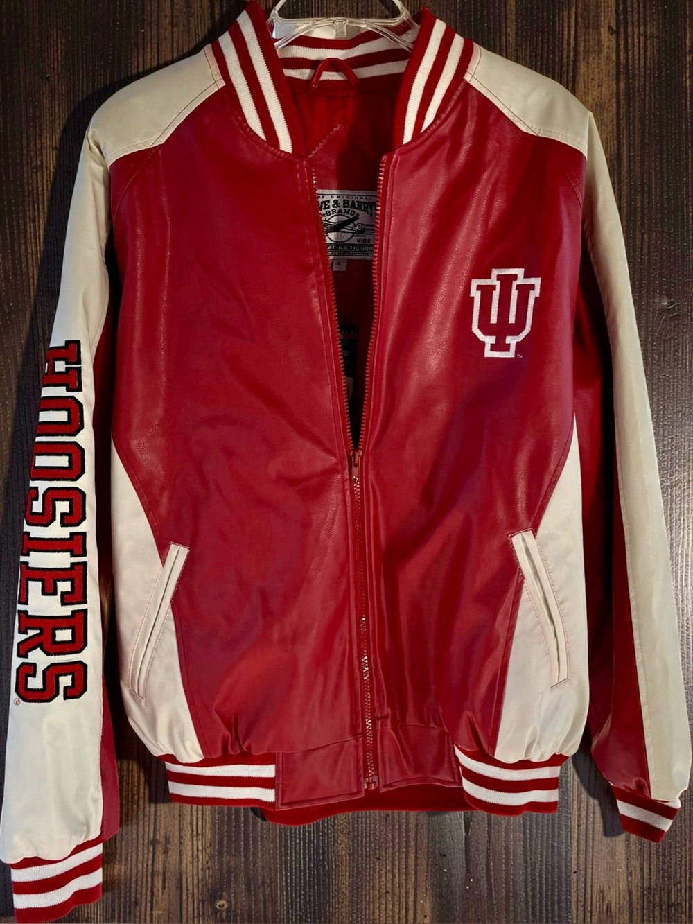 Vintage Y2K Indiana Hoosiers Steve & Barry’s Faux Leather Varsity Jacket